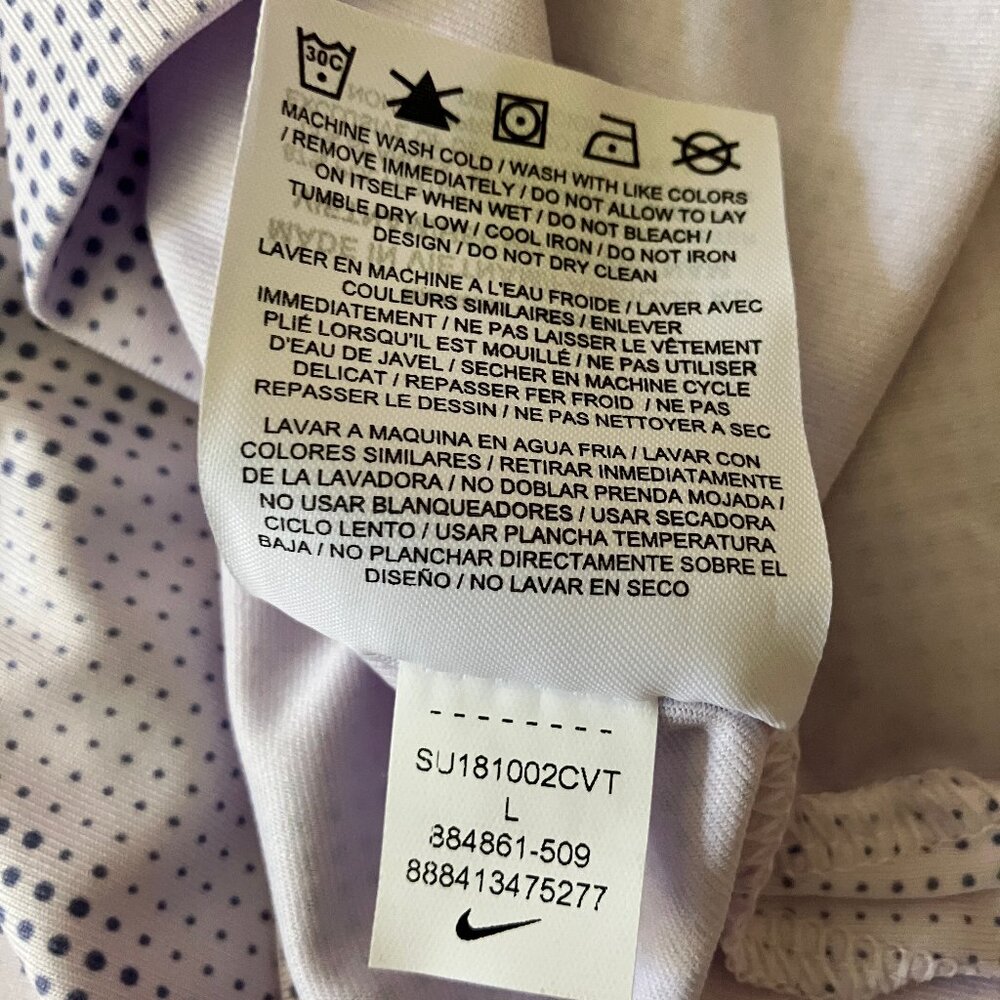 Women's Nike Golf Polo Dry fit Shirt/Top/Blouse Grey/White clr Short slvs Size L - Picture 11 of 12
